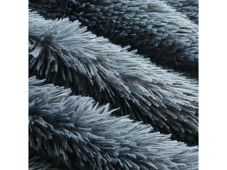 Pouf géant déhoussable fausse fourrure gris 180 cm