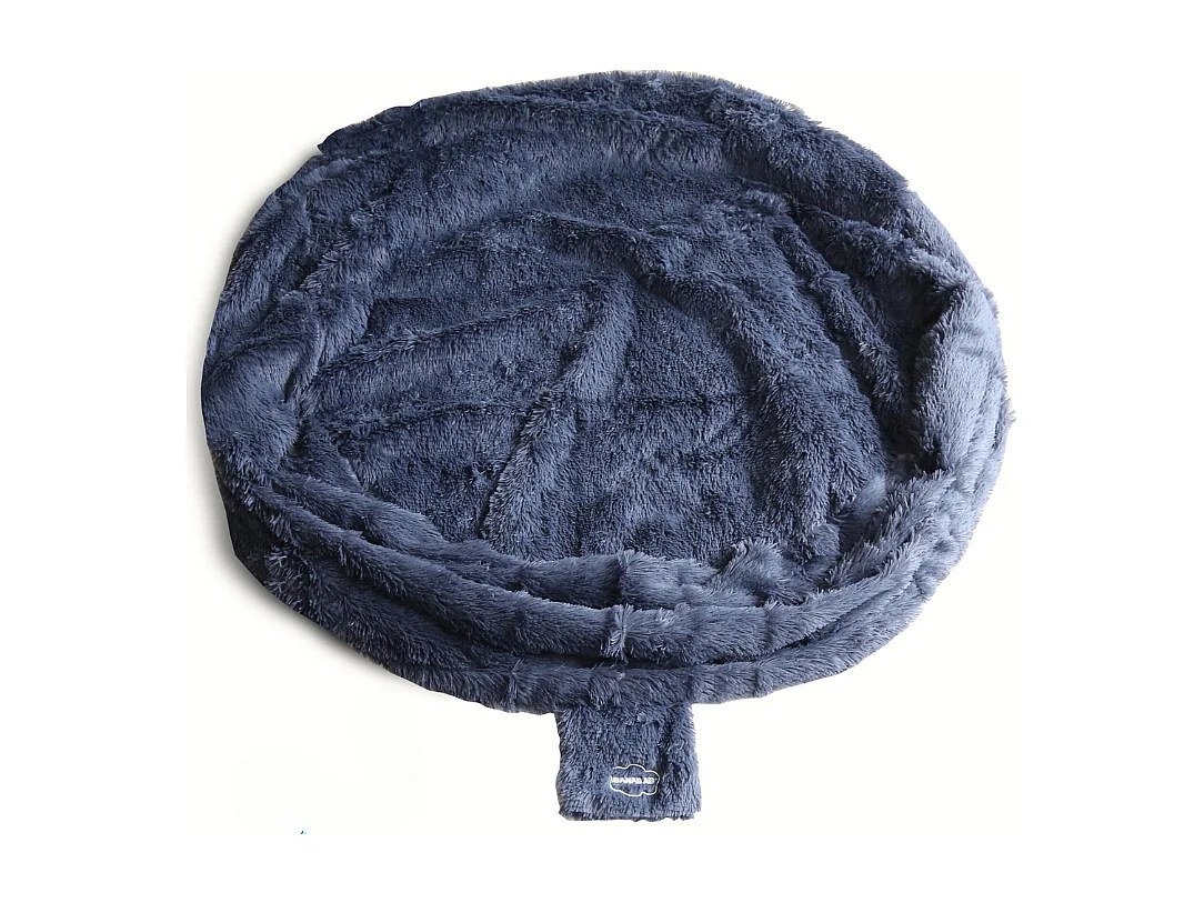 Pouf géant déhoussable fausse fourrure gris 180 cm