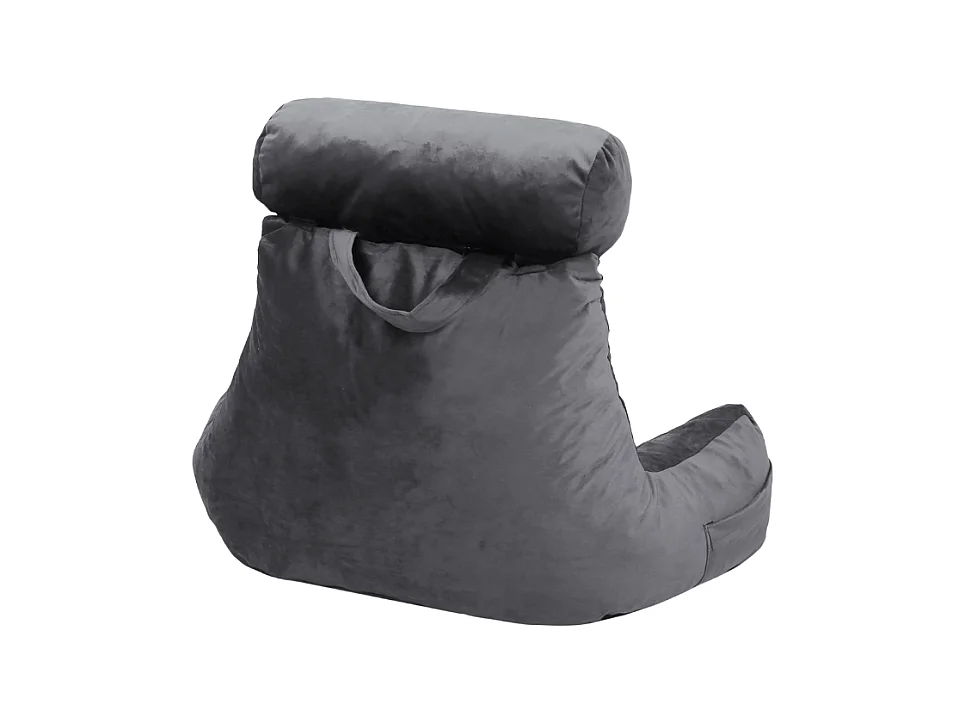 Coussin de lecture velours gris clair 65 x 80 cm