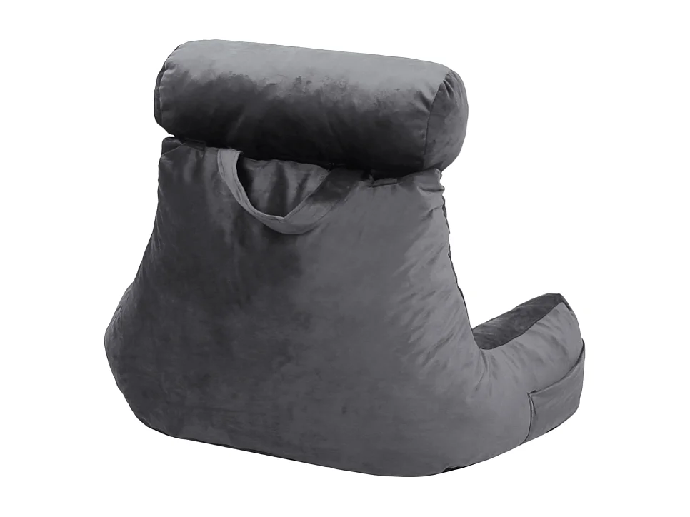 Coussin de lecture velours gris clair 65 x 80 cm