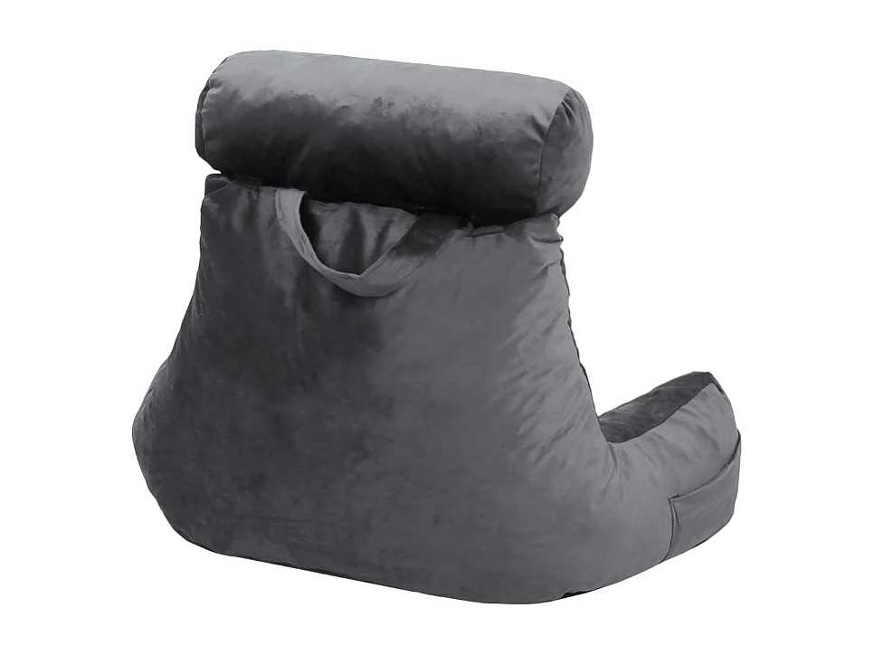 Lichtgrijs fluwelen leeskussen 65 x 80 cm