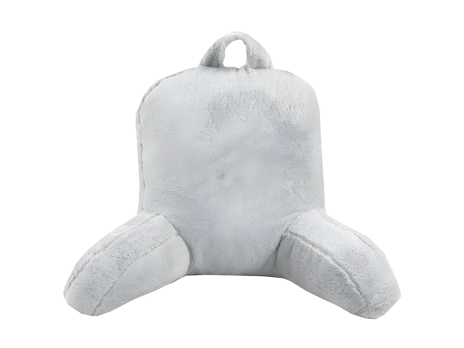 Coussin de lecture déhoussable fausse fourrure gris clair 50 x 70 cm