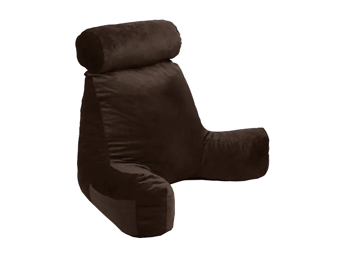 Coussin de lecture velours chocolat 65 x 80 cm