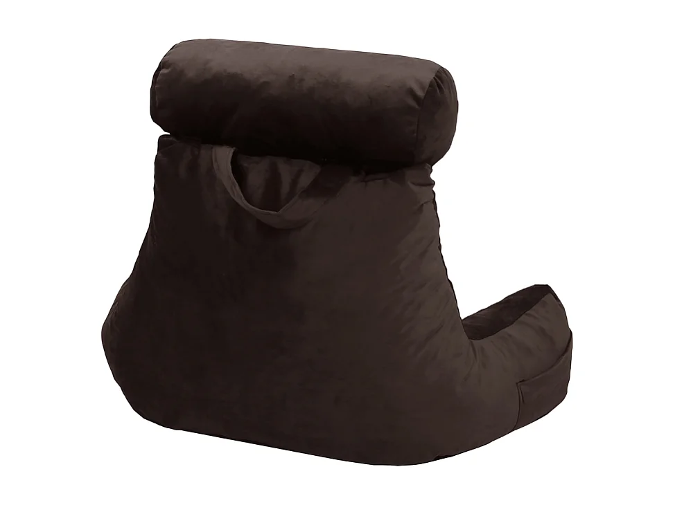 Coussin de lecture velours chocolat 65 x 80 cm