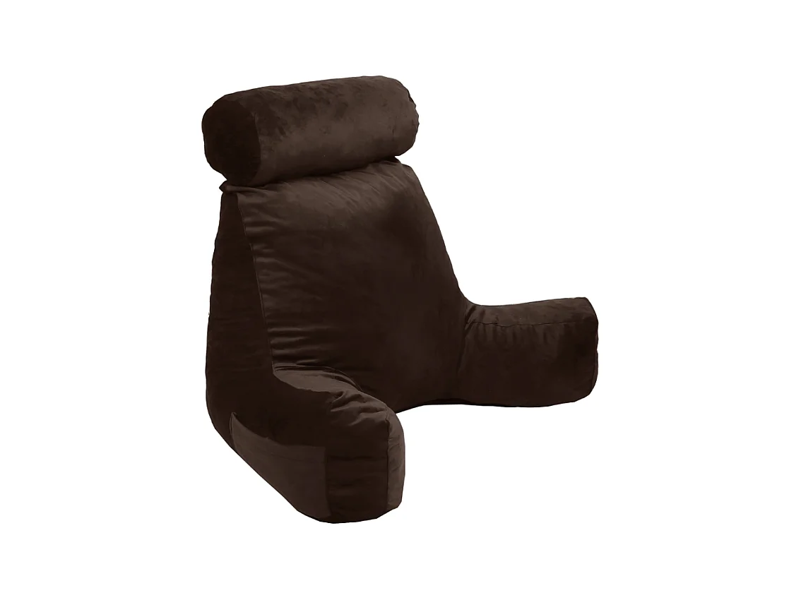 Coussin de lecture velours chocolat 65 x 80 cm