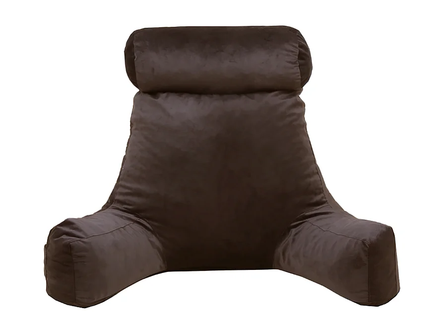 Coussin de lecture velours chocolat 65 x 80 cm
