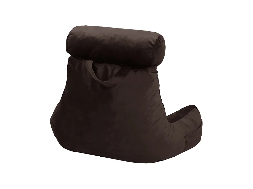 Coussin de lecture velours chocolat 65 x 80 cm