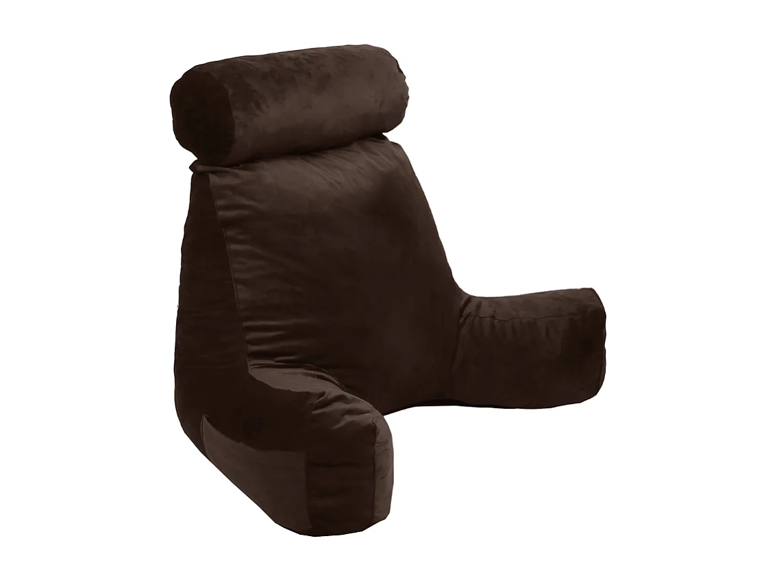 Coussin de lecture velours chocolat 65 x 80 cm