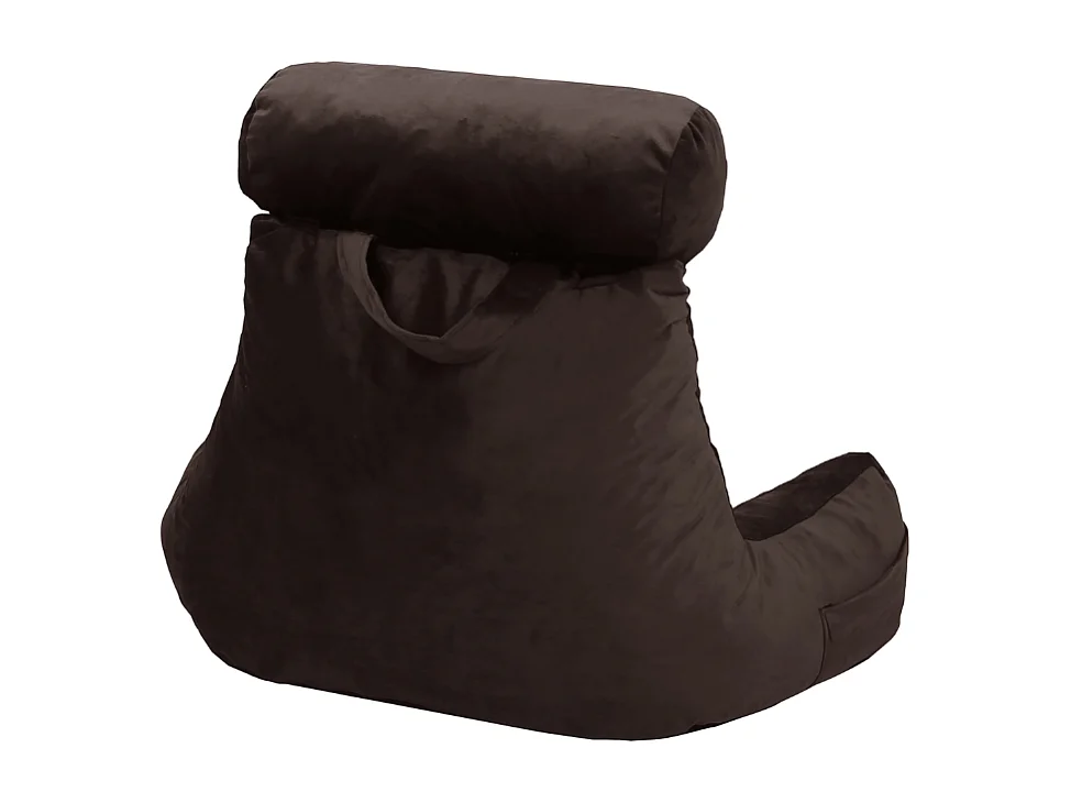 Coussin de lecture velours chocolat 65 x 80 cm