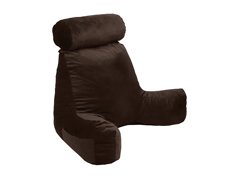 Coussin de lecture velours chocolat 65 x 80 cm