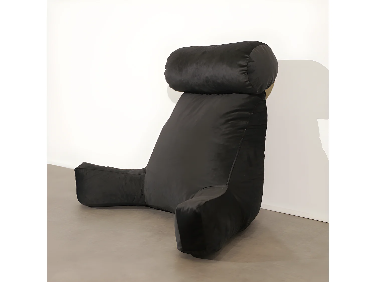 Coussin de lecture velours noir 65 x 80 cm