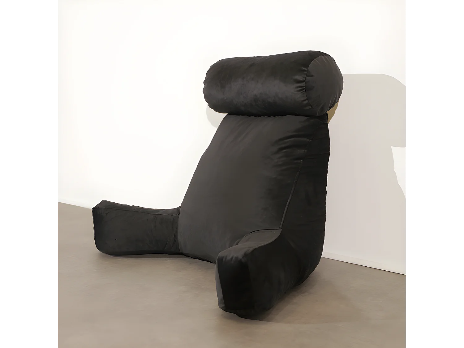 Coussin de lecture velours noir 65 x 80 cm