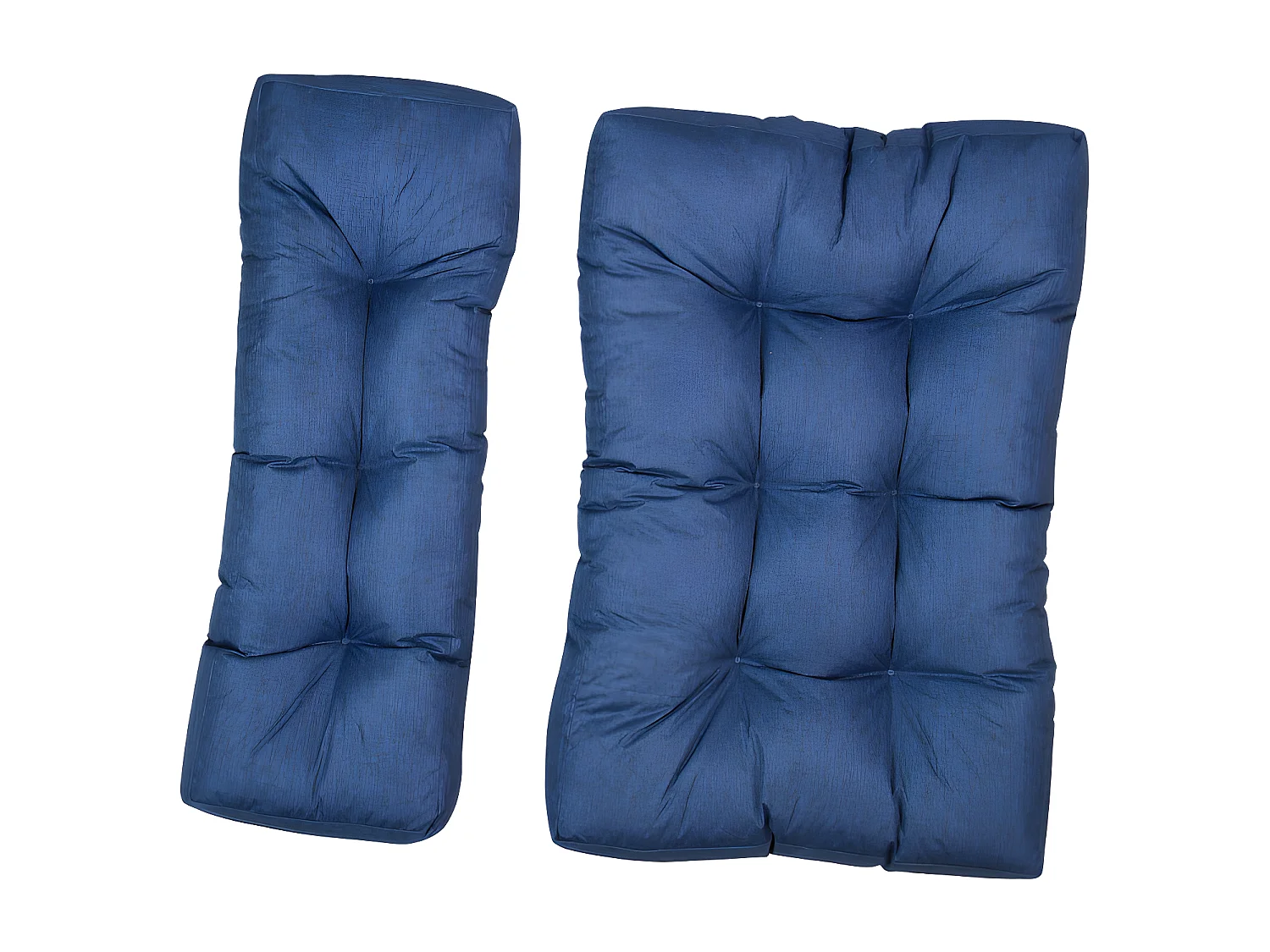 Almofadas para paletes conjunto poliéster azul 120 x 80 x 15 cm