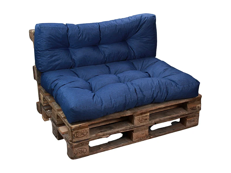 Almofadas para paletes conjunto poliéster azul 120 x 80 x 15 cm