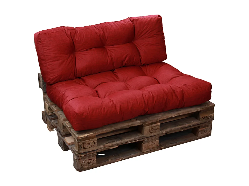 Palettenkissen aus polyester 120x80x15 cm, rot