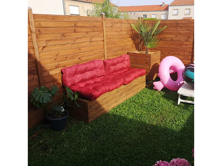 Palettenkissen aus polyester 120x80x15 cm, rot