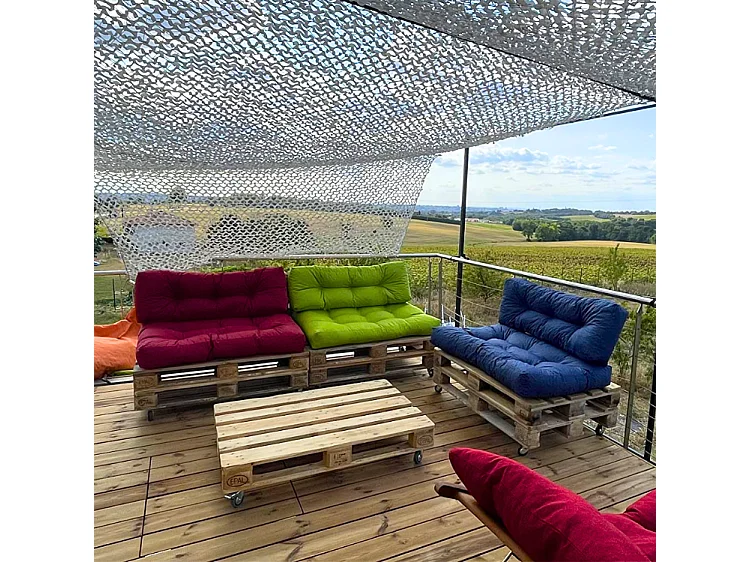 Palettenkissen aus polyester 120x80x15 cm, rot