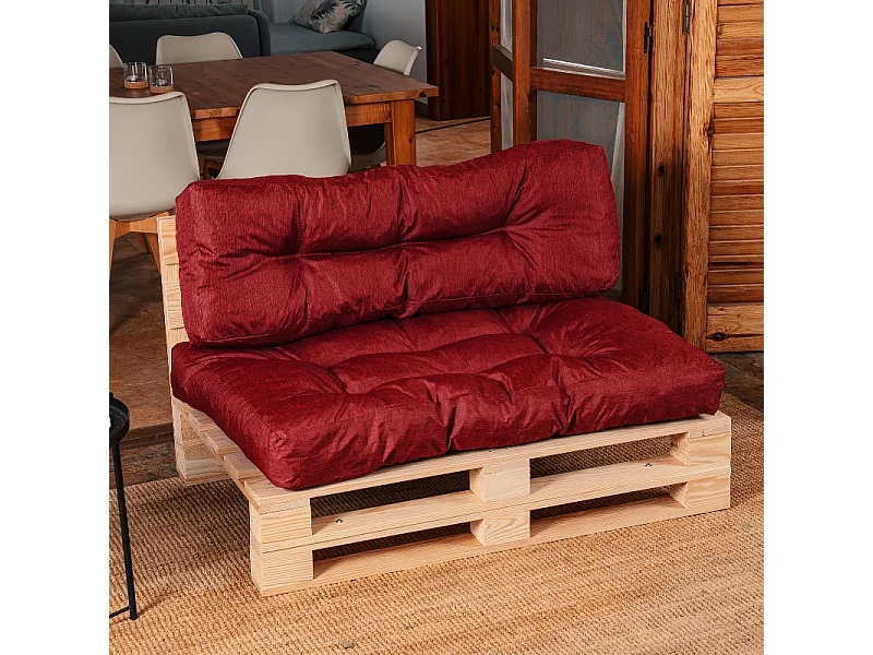Palettenkissen aus polyester 120x80x15 cm, rot