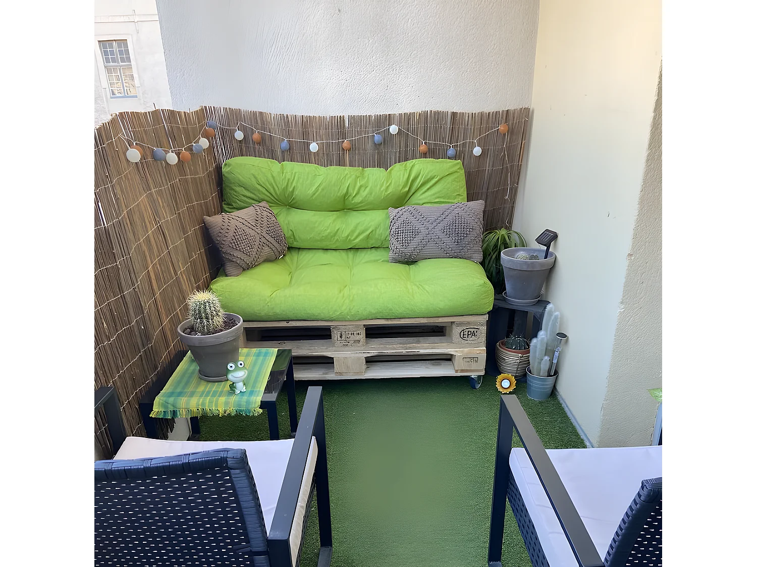 Coussins palette lot en polyester vert 120x80x15 cm