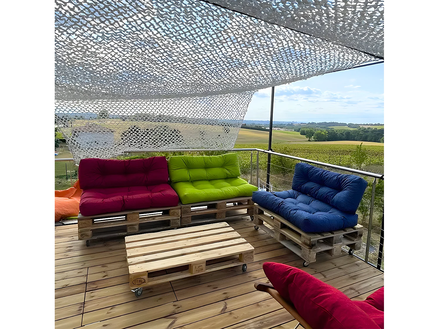 Cuscini per pallet in poliestere verde 120x80x15 cm