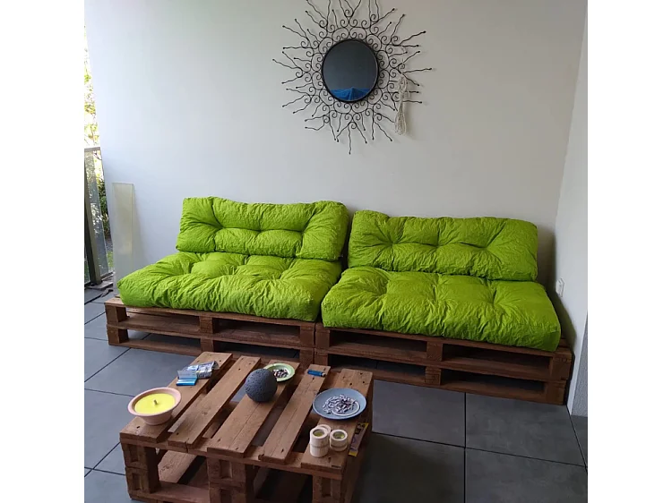 Coussins palette lot en polyester vert 120x80x15 cm