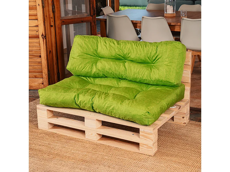 Coussins palette lot en polyester vert 120x80x15 cm