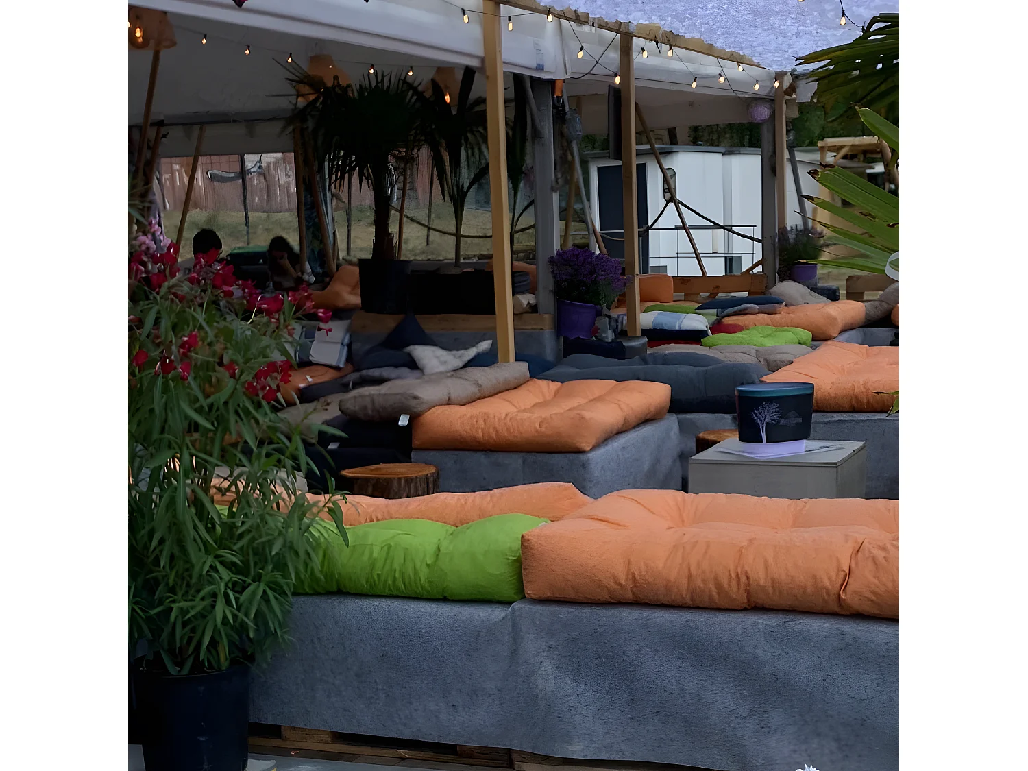 Coussins palette lot en polyester orange 120x80x15 cm