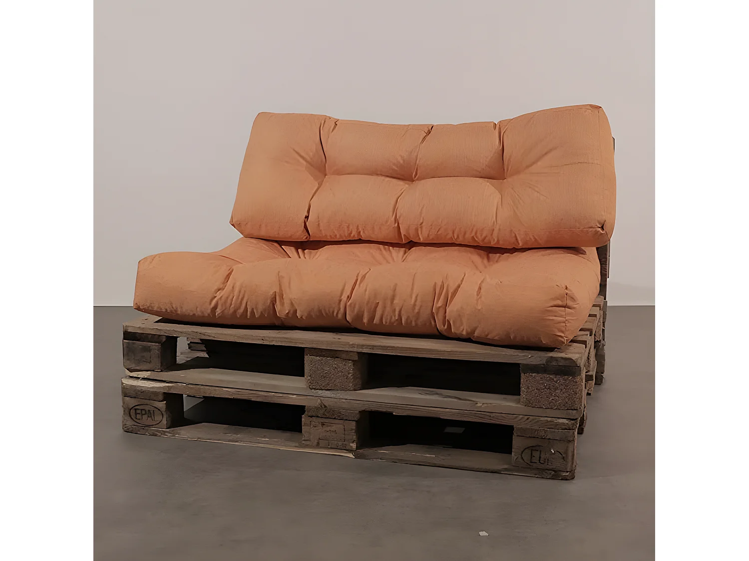 Cojines para palets de poliéster naranja 120x80x15 cm