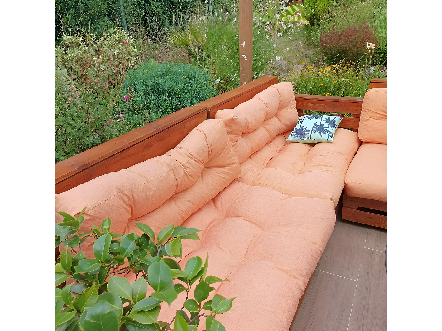 Coussins palette lot en polyester orange 120x80x15 cm