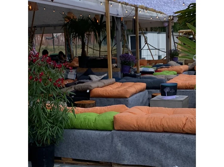 Palettenkissen aus polyester 120x80x15 cm, orange