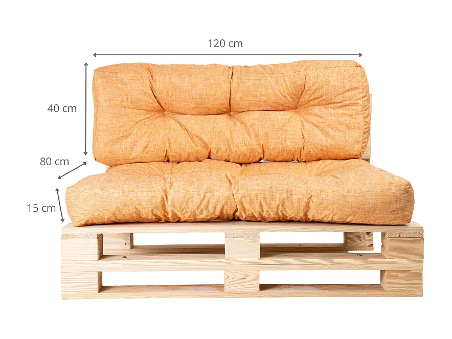 Palettenkissen aus polyester 120x80x15 cm, orange
