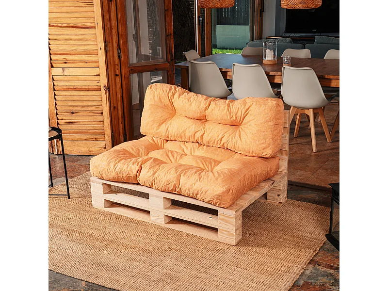 Palettenkissen aus polyester 120x80x15 cm, orange
