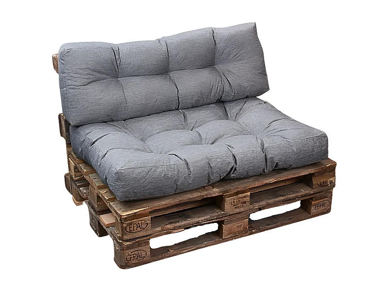 Cuscini per pallet in poliestere grigio 120x80x15 cm