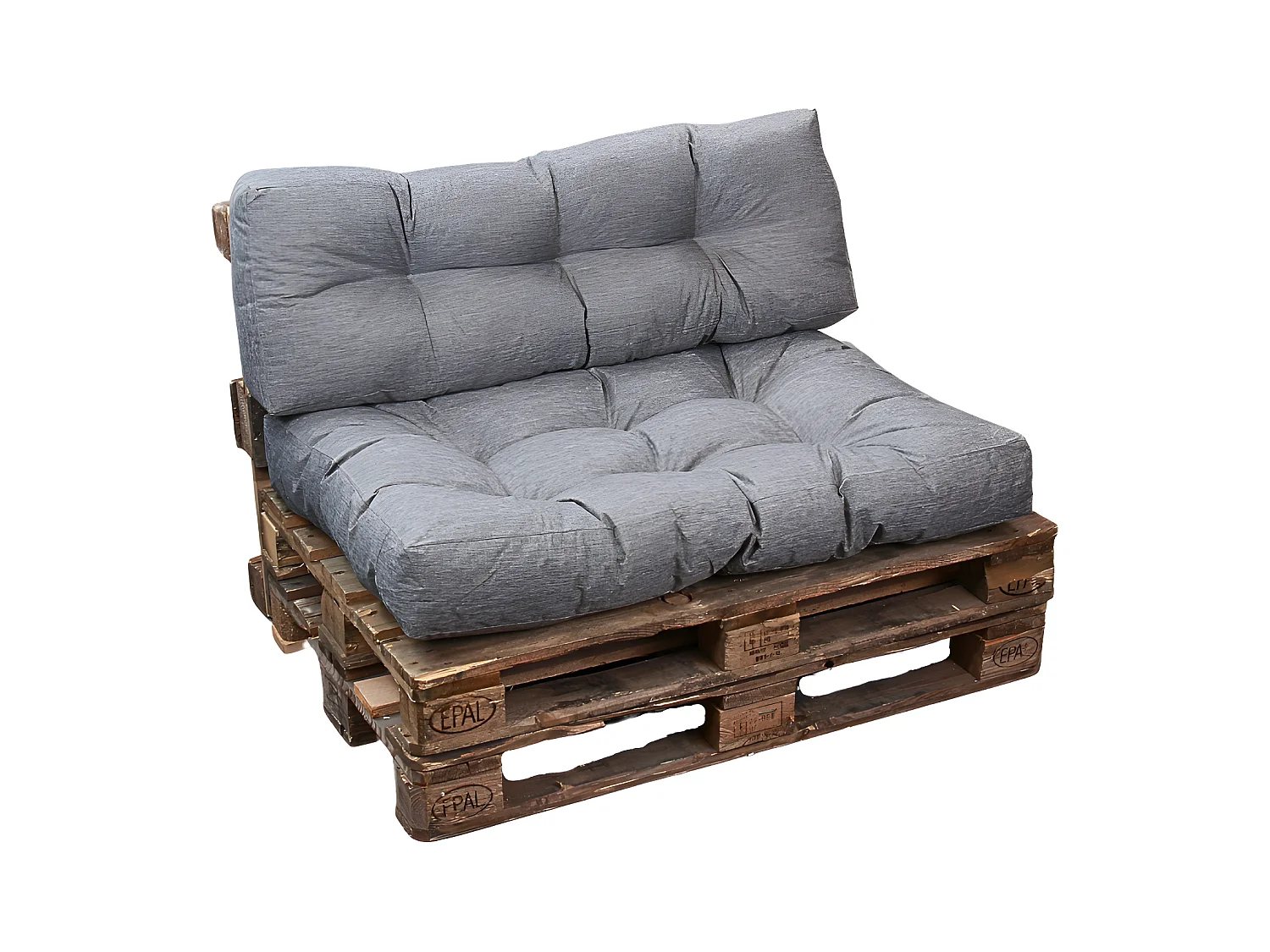 Palettenkissen aus polyester 120x80x15 cm, grau