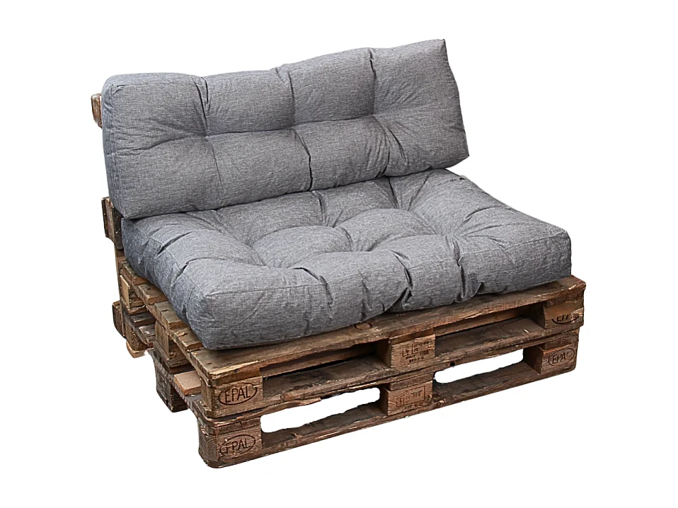 Palettenkissen aus polyester 120x80x15 cm, grau