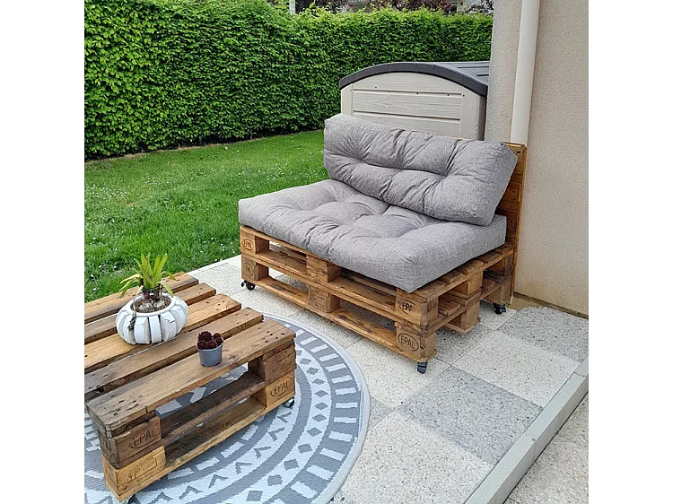 Palettenkissen aus polyester 120x80x15 cm, grau