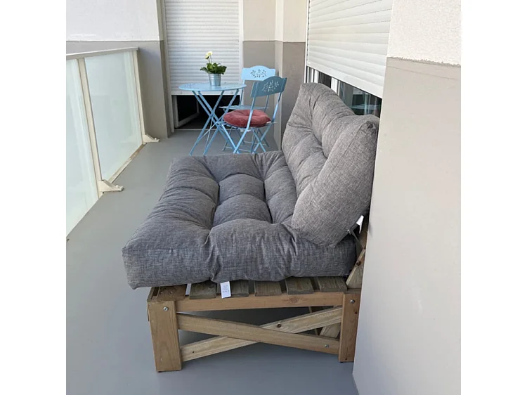 Palettenkissen aus polyester 120x80x15 cm, grau