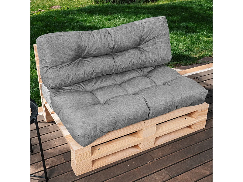 Palettenkissen aus polyester 120x80x15 cm, grau