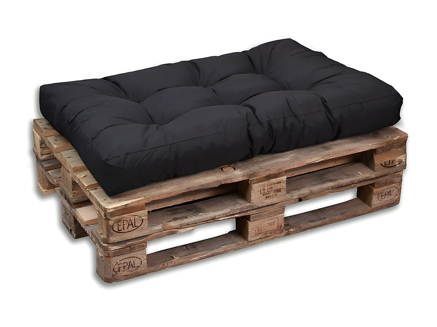 Palettenkissen aus polyester 120x80x15 cm, schwarz
