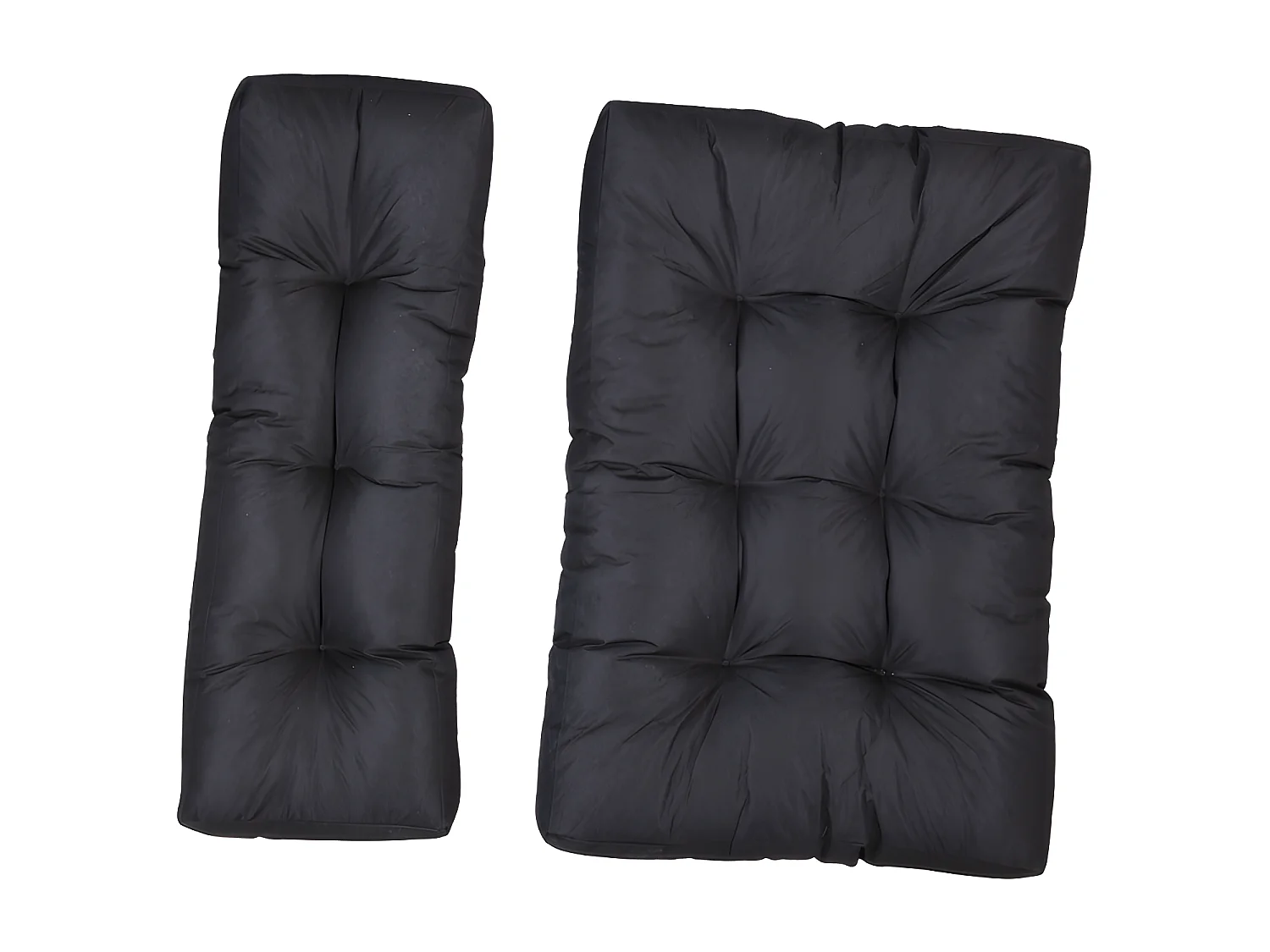 Cuscini per pallet in poliestere nero 120x80x15 cm