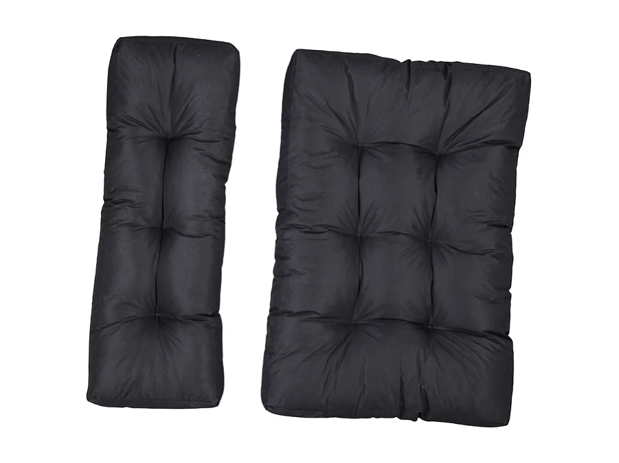 Zwarte palletkussens polyester 120x80x15 cm