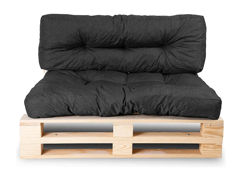 Zwarte palletkussens polyester 120x80x15 cm