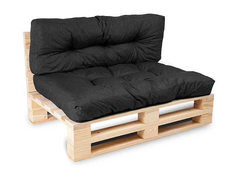 Palettenkissen aus polyester 120x80x15 cm, schwarz