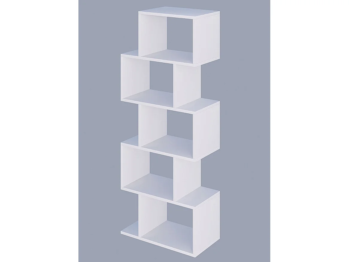 Estante moderna – 60 cm x 150 cm x 30 cm – Branca – Painel de partículas revestido a melamina