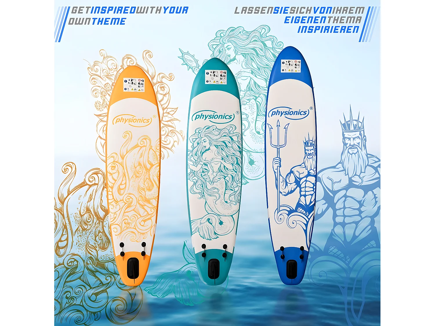 Planche SUP Poséidon 305 cm - bleu - y compris les accessoires
