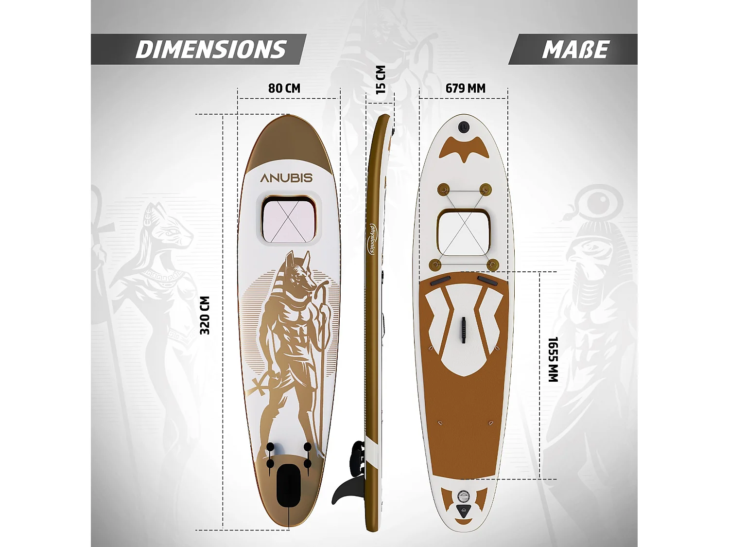 Planche SUP Gold Ra 320 cm - Or - y compris les accessoires
