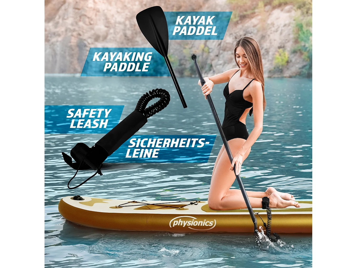 Planche SUP Gold Ra 320 cm - Or - y compris les accessoires