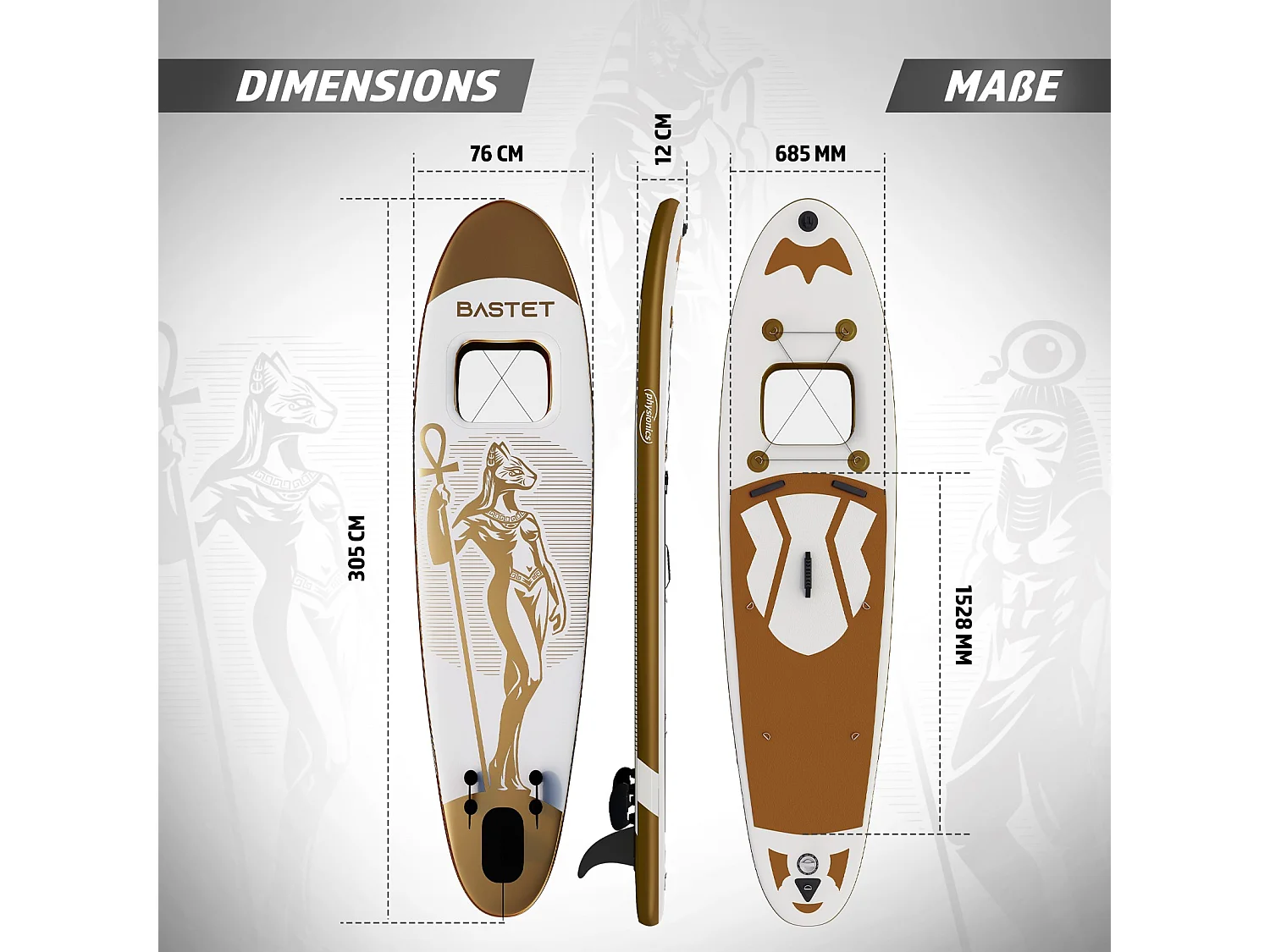 Planche SUP Gold Ra 305 cm - Or - y compris les accessoires