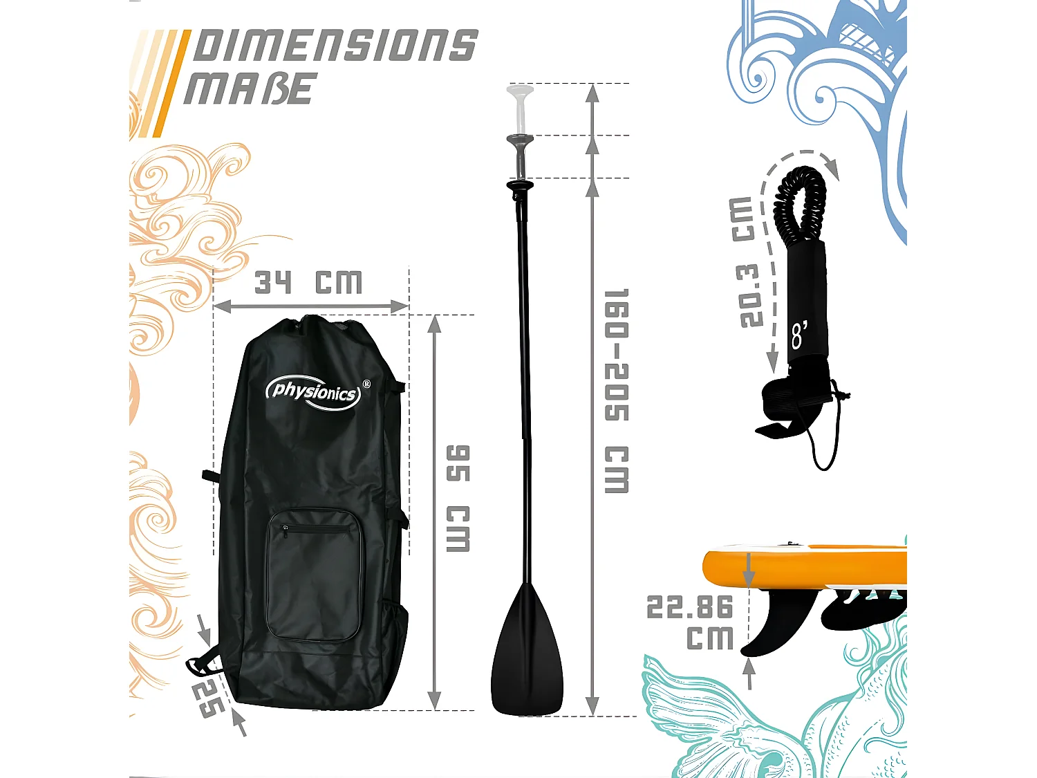 Sup board Kraken 320 cm - Oranje - Incl. accessoires