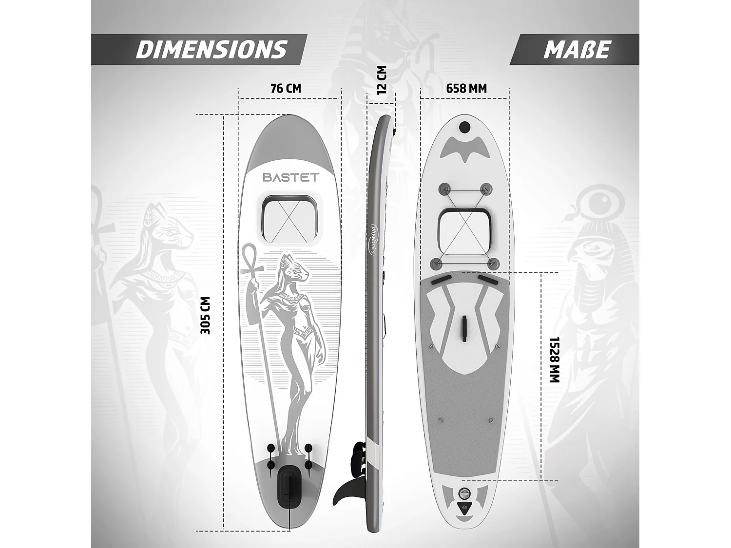 Planche SUP Anubis 305 cm - Argent - y compris les accessoires